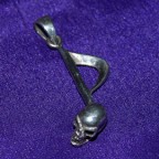 Music Note With Skull Silver Pendant
