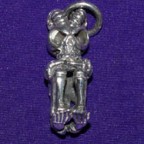 Horned Skeleton Silver Pendant