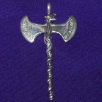 Large Double Axe Silver Pendant