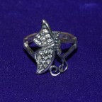 Sparkle Wing Butterfly Silver Ring