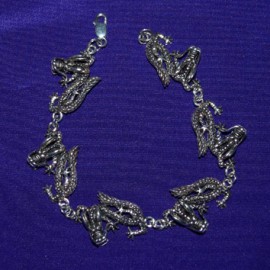 Dragon Link Silver Bracelet